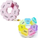 MOLN HYMY のかわいい週刊の丸薬箱 7 日、中心によって形づけられる丸薬の箱のオルガナイザー 1 日、紫色のピンクの丸薬の容器 1 日、ビタミン/魚油/徴候/補足のための大きい薬ディスペンサー