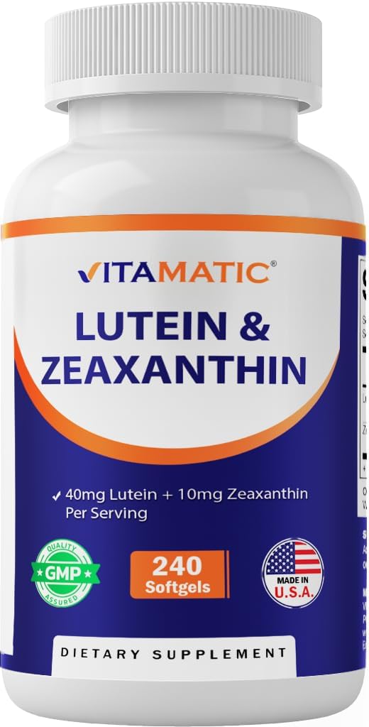 ゼアキサンチン10mg、目の健康サポート補足、240のSoftgelsのVitamatic Lutein 40mg