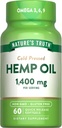 Nature's Truth Hemp Oil Softgels | 1400mg | 60カウント | オメガ3 6 9 | コールドプレス | 非GMO&グルテンフリーサプリメント