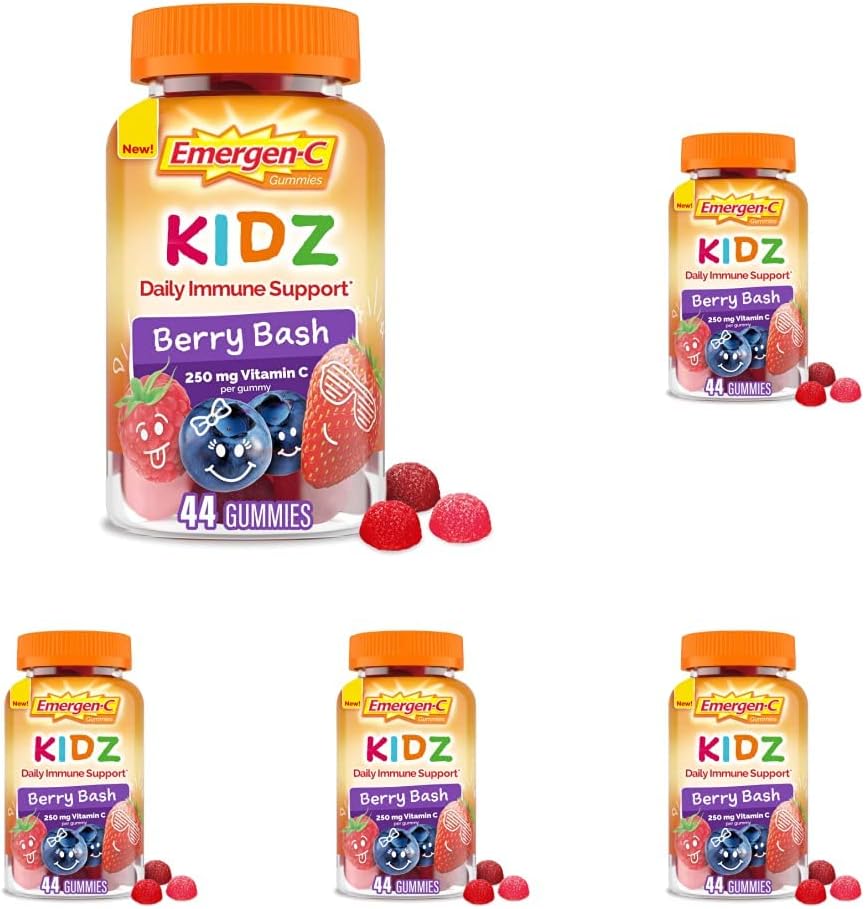 Emergen-C Kidz毎日の免疫サポート栄養補助食品、ビタミンCとビタミンBのビタミンと免疫サポート、ベリーバッシュ - 44カウント(5のパック)