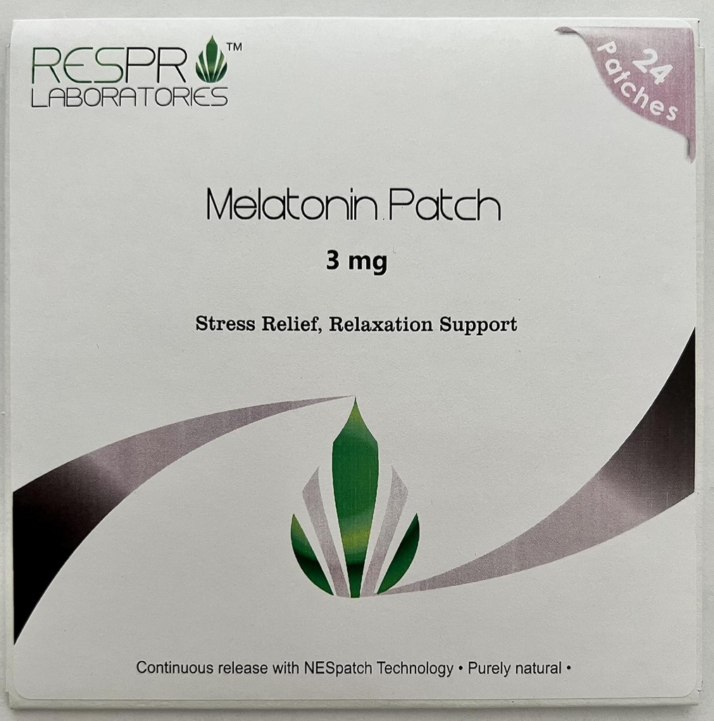 Resproの実験室の自然なMelatoninのパッチ、3のmg (パッチごとの)連続的な解放- 24のパッチ