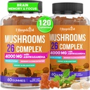 大人4000mgのためのきのこのグミー、記憶のための頭脳の補足および焦点、Ashwagandha及びライオンのマネ、トルコの尾、Reishi、Cordyceps、有機、120の計算が付いている1つのきのこの補足のコンプレックスの26