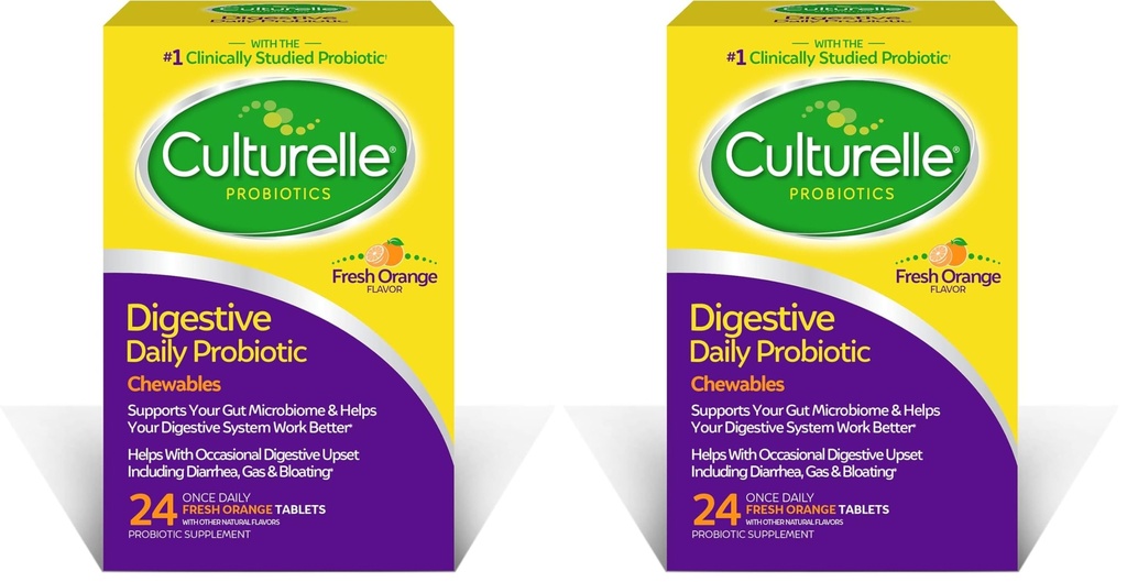 文化的消化の健康の毎日のプロバイオティックChewables、人及び女性のためのプロバイオティクス、最も臨床的にスタディされたプロバイオティクス緊張、10のビリオンCFUsの支えて下さい、Occasional Diarrhea、ガス、Bloating、24の計算を支えて下さい(2のパック)