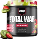 REDCON1 Total War Pre Workout, Strawberry Kiwi - L シトルリン, リンゴ酸, ポンプ用グリーンティーリーフ抽出物は、女性と男性のためのプレワークアウトをブースト - 3.2g Beta Alanine で排ガスを減らす (30 サービング)