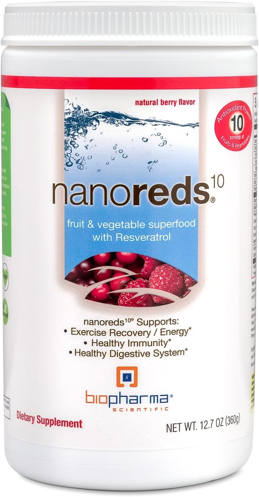 Biopharmaの科学のNanoreds:赤くSuperfoodのフルーツ及び植物の粉のSmoothieの組合せは酸化防止剤、ビタミンC、Elderberry、Pomegranate、ベリーの味、30のサービングと消化器の健康及び免疫のための混合します