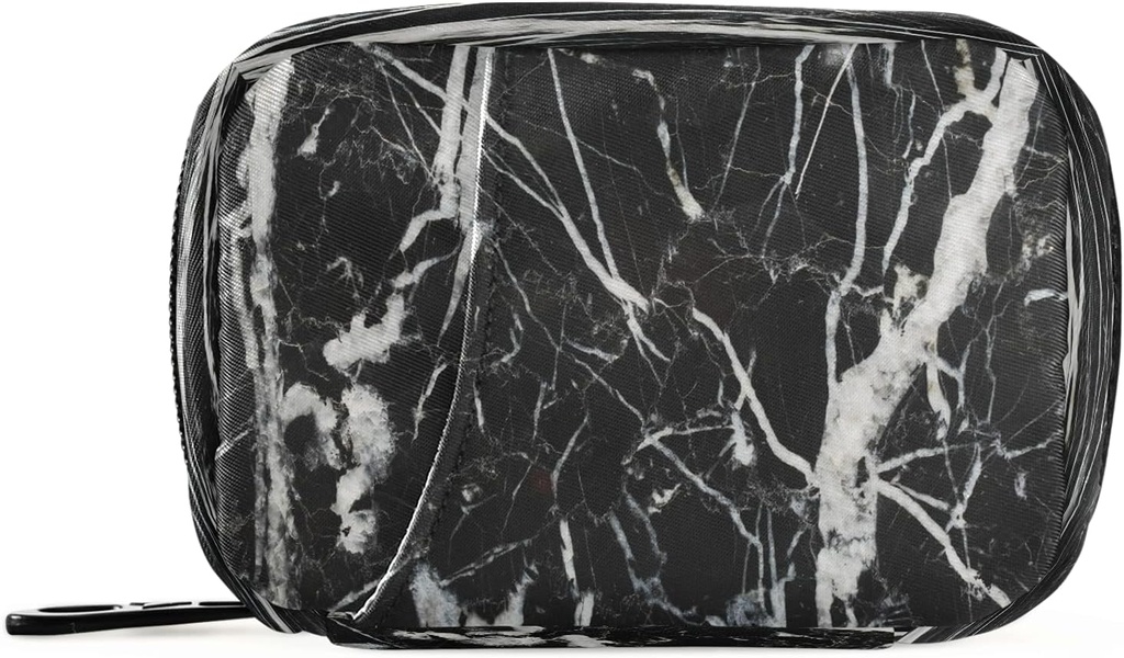 黒いおよび白い大理石の丸薬箱 7 日の丸薬の箱旅行支柱のオルガナイザー袋ジッパーの携帯用週例のビタミンの補足のホールダーのためのコンパクト サイズ