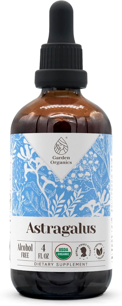 Astragalus USDA Organic Alcohol-Free Extract | Dietary Supplement, High-Potency Tincture | Natural Certified Organic Astragalus (Astragalus membranaceus) Dried Root (4 oz)