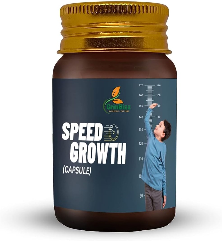 Sheltr Speed Growth Capsule Advanced Herbal Formula to Increase Height | Growth On | Height Growth | Body Growth | for Girls & Boys | No Side Effects | 100% Ayurvedic (Speed Growth pk 15 Capsule)