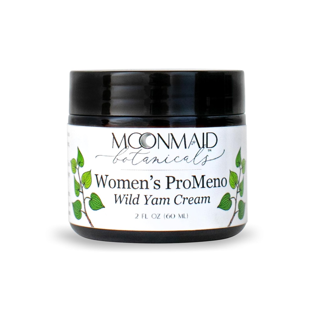 MoonMaid ProMeno Wild Yam Cream for ホルモンバランス 2 Oz | ホルモン、更年期サポート、皮膚の若返り、気分のバランス、睡眠改善 | アメリカ製