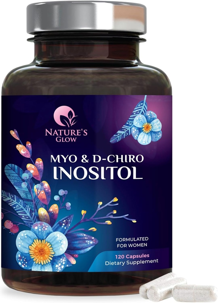 Myo-Inositol&D-Chiro Inositol 1025mg - 40:1 Ovarianサポート、Vegewel Myo&D Chiro Supplement for Women's Natural Balance and Vitamin B8、非GMO - 120カプセル