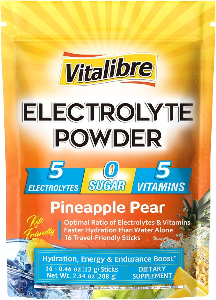 電解液パウダーパック | マグネシウム・カリウム・ナトリウム・ビタミンC | 急流用 | ゼロシュガー&ケト | 16 スティックパック | パイナップル パイアフレーバー