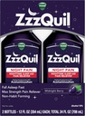 ZzzQuilの液体、最高の強さの痛みのRelieverの夜間睡眠の援助の液体、アセトアミノフェン1000mg、Diphenhydramine 50mg HCIの非習慣の形成、深夜ベリーの味付け、2のパック、24のFLのOZ