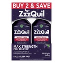 ZzzQuilの液体、最高の強さの痛みのRelieverの夜間睡眠の援助の液体、アセトアミノフェン1000mg、Diphenhydramine 50mg HCIの非習慣の形成、深夜ベリーの味付け、2のパック、24のFLのOZ