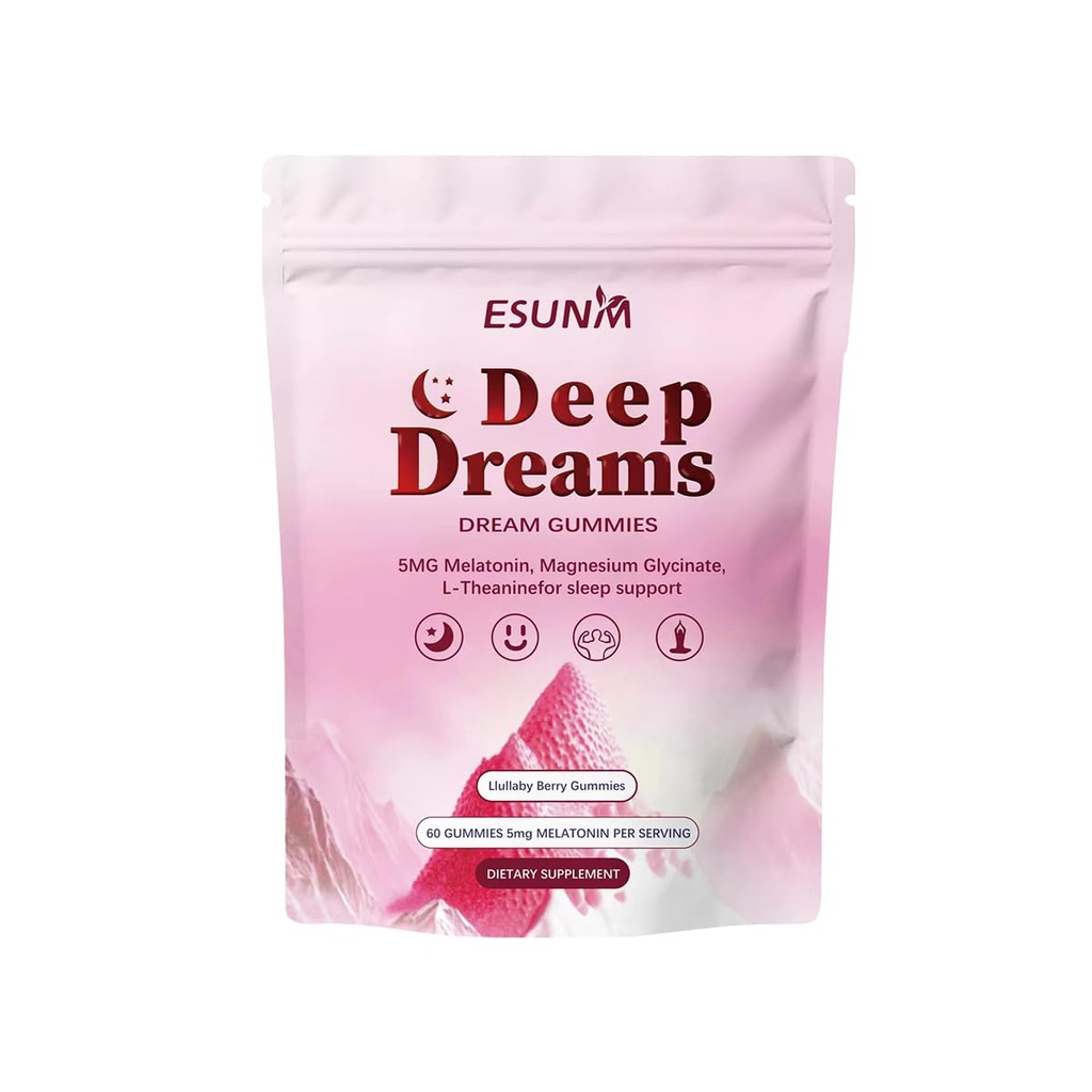 5mgメラトニン、マグネシウム、グリセリン、睡眠サポートのためのL-テアニン-睡眠の補足、60のガミー、30日の供給を形作る非習慣を形作る深い夢の睡眠のガミー