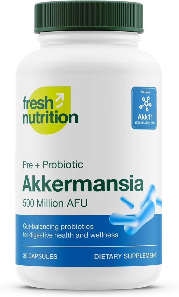 Akkermansia Muciniphila Probiotic 500M AFU GLP-1 生産 - プレ + プロバイオティックサプリメント - 30カプセル