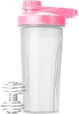 ペンシェーカーボトル - 28 oz、ウィスクボール付きピンクプロテインミキサーボトル、タンパク質シェイクス用のシェーカーボトル