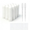 12セットエッセンシャルオイルアロマセラピーチューブ吸入剤スティックブランク鼻吸入(12コンプリートスティック)+ 2ポリエチレンピペットドロップパー