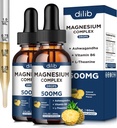 マグネシウムのGlycinateの液体は500mg -クエン酸塩、Malate、Ashwagandha、L-Theanine、睡眠のためのビタミンB6、圧力救助、筋肉、パイナップルの味の4 Fl Ozを低下させます