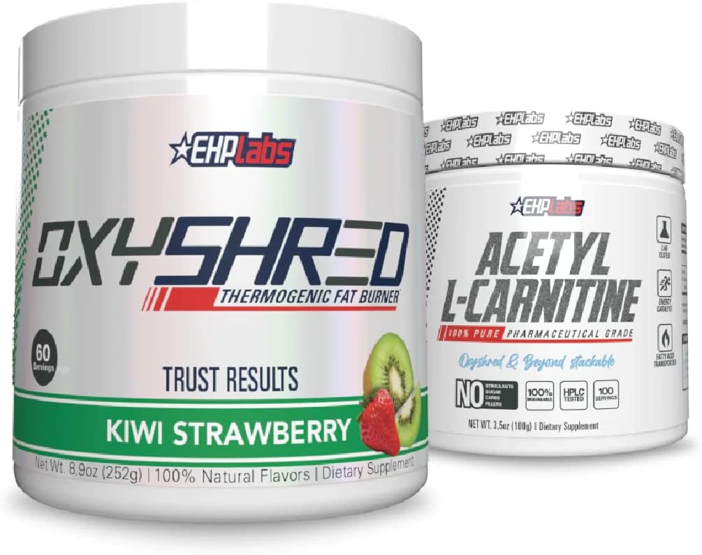 EHP Labs シュレッド + アセチル バンドル - OxyShred サーモニック プレワークアウト パウダー & シュレッディング サプリメント - アセチル L カルニチン - 自然エネルギー、エイド メタボリズム、および健康な脳機能をサポート
