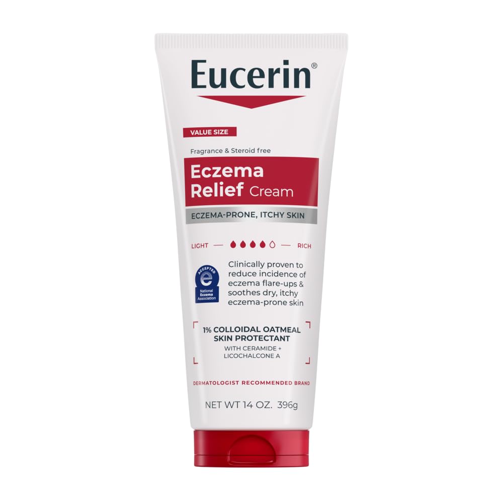 Eucerin Eczemaの救助ボディ クリーム、コロイドOatmeal、Ceramide-3およびLicoriceの根のエキス、14 Ozの管が付いているEczemaのクリーム