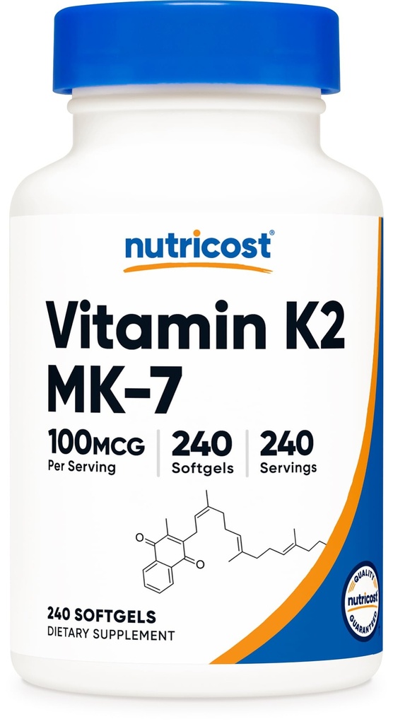 NutricostビタミンK2 MK-7 100 mcg、240 Softgels - グルテンフリーかつ非GMO MK7