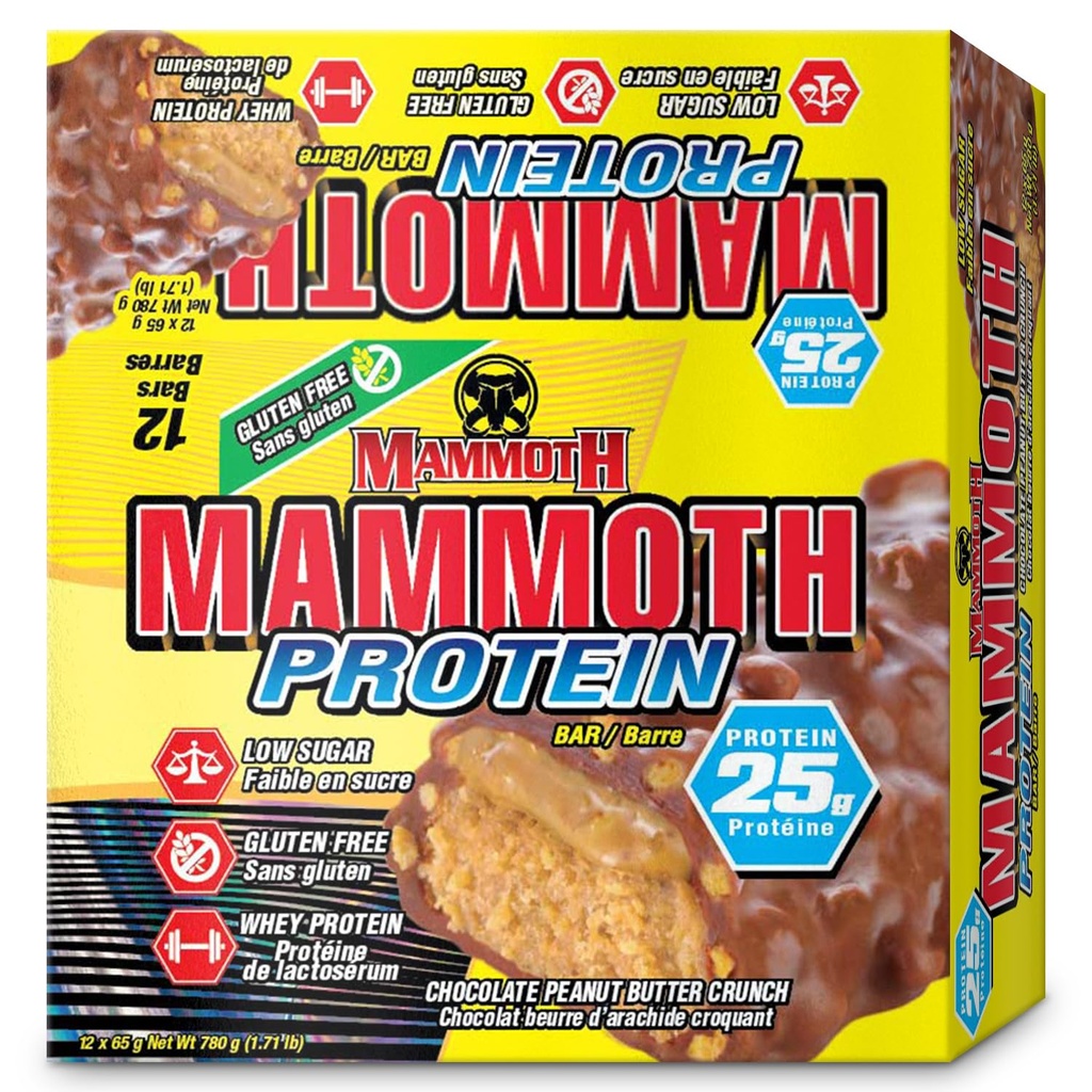 MAMMOTHの蛋白質棒、チョコレートピーナツのバター ランチ、25g蛋白質、低い砂糖、低炭水化物、グルテンフリー、12 x 65g (12 ) (チョコレートピーナツのバター ランチ) (12 カウント、チョコレートピーナツのバター ランチ)