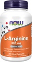 NOW L-アルギニン500mg、250ベジカプセル(パッケージは異なる場合があります