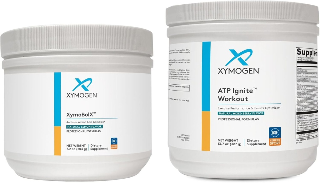 XYMOGEN XymBolXのレモン+ ATPのイグナイトのワークアウトの粉の束-サポート性能、回復+エネルギー(2本のびん、7.2oz + 13.7ozそれぞれ)