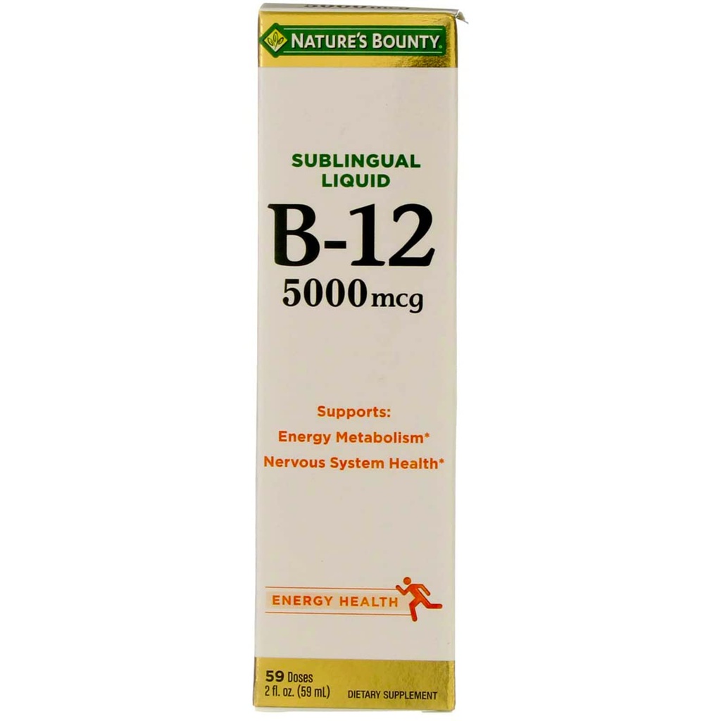 Nature's Bounty B-12 5000のmcgのSublingualの液体エネルギー健康2のoz (4のパック)
