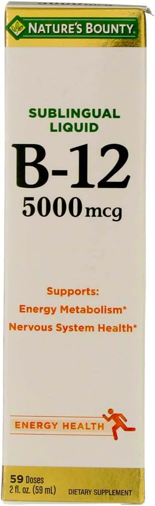Nature's Bounty B-12 5000のmcgのSublingualの液体エネルギー健康2のoz (4のパック)