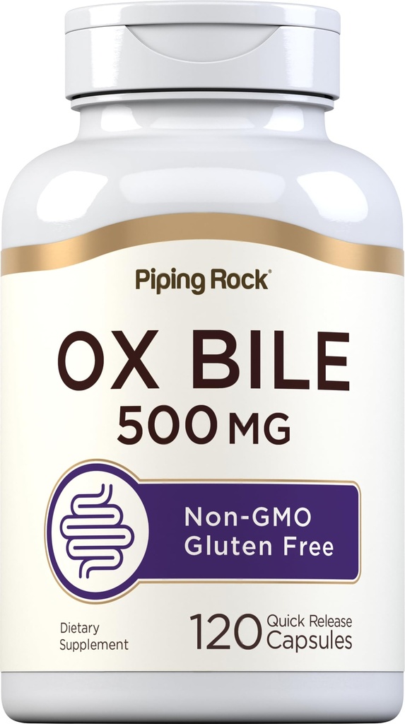 パイピングロックオックス・ビレンサプリメント500mg | 120カプセル | 消化酵素 | ノンGMO、グルテンフリー