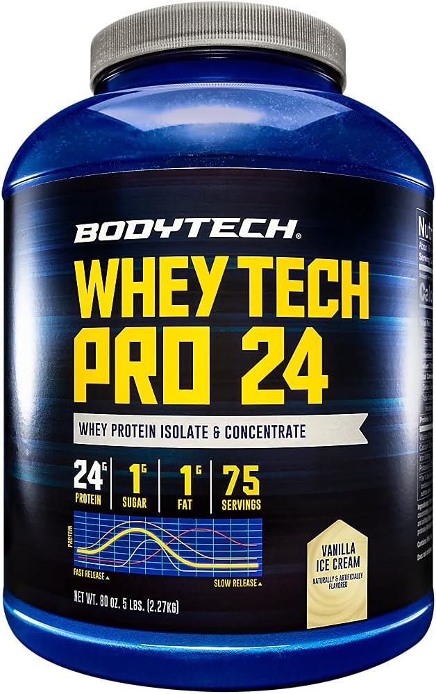 BODYTECH Whey Tech Pro24パウダーバニラアイスクリーム(5 lbs / 75 サービング)