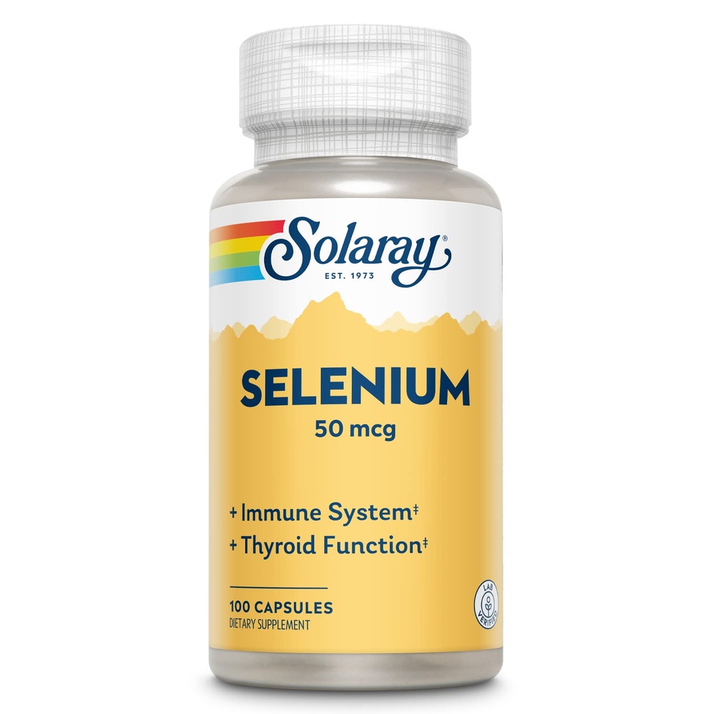 Solaray Selenium 50 mcg、健康な免疫システム、甲状腺機能及び酸化防止サポート、100カプセル