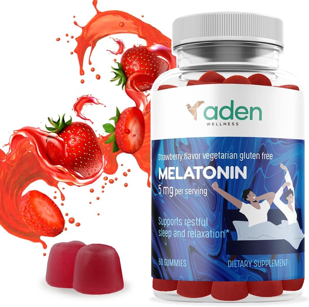 大人とティーンエイジャーのための余分な強さのメラトニンのガミー - サービングごとの5 mg - 自然なエイド - 良い夜のためのカルムガミー - 60咀嚼