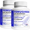Fenugreekのカプセル、2410のmg、240のサービング、優秀な吸収のためのBioperineが付いているフェヌグリークの丸薬、非GMOのグルテンフリーのフェヌグリークの種エキスの補足、フェノグレコCapsulas