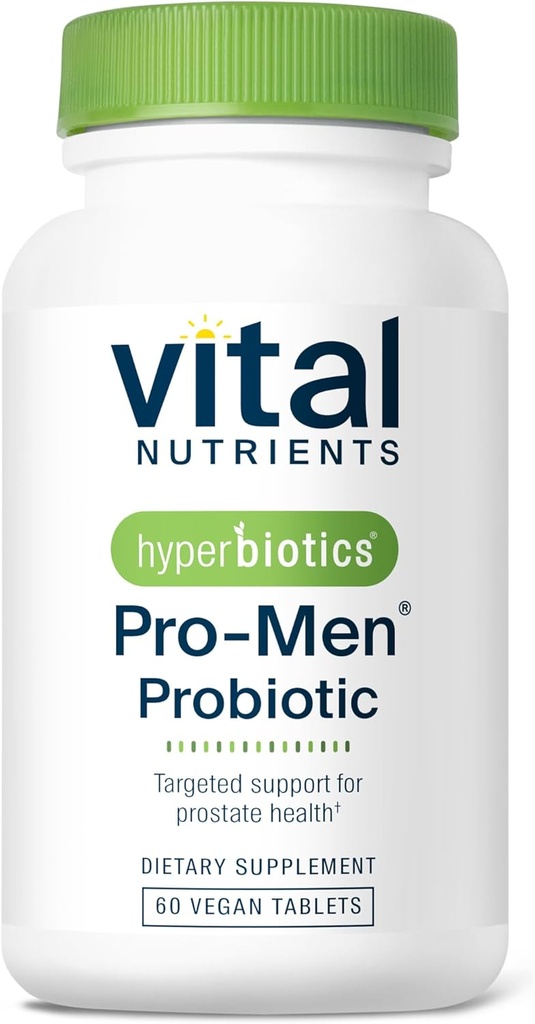 Hyperbiotics Vital Nutrients Pro Men Probiotics | ヴィーガン・アドバンスト・プロバイオティクス・フォー・メン | 臨床的に前立腺の健康、消化バランス、腸の健康のために勉強* | グルテン、酪農場、大豆フリー | 60錠