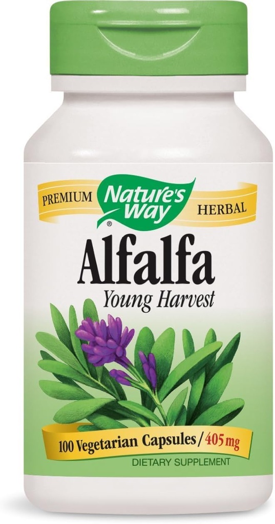 Nature's Way Alfalfa 葉、1,215 mg、100 ベジタリアン カプセル、2 のパック