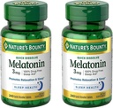 Nature's Bounty Melatonin 3mg、大人のための100%の薬剤の自由な睡眠の援助、サポート弛緩および睡眠、食事療法の補足、240の計算(パッケージ2)