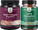 Natures Craft Bundle of Multi Collagen Protein Powder for Women and Men - Hair Skin and Nails Vitamins and DIM Complex Men and Womens Hormone Balance Supplement