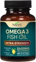 Omega 3の魚油の補足2400のmg -三重の強さEPA及びDHAの魚油オメガ3の必要な脂肪酸はSoftgels、頭脳及び中心の健康サポート補足、グルテンフリーのGMO、60のSoftgelsを補います