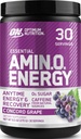 最適栄養アミノエネルギー - 緑茶、BCAA、アミノ酸、ケトフレンドリー、グリーンコーヒーエキス、エネルギーパウダー - コンコルドグレープ、30サービングとプレワークアウト