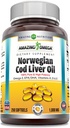 アメイジングオメガノルウェータラ肝油1000Mg Softgelsサプリメント  Omega-3、EPA、DHA、ビタミンA、D&ビタミンE(オレンジ  250)