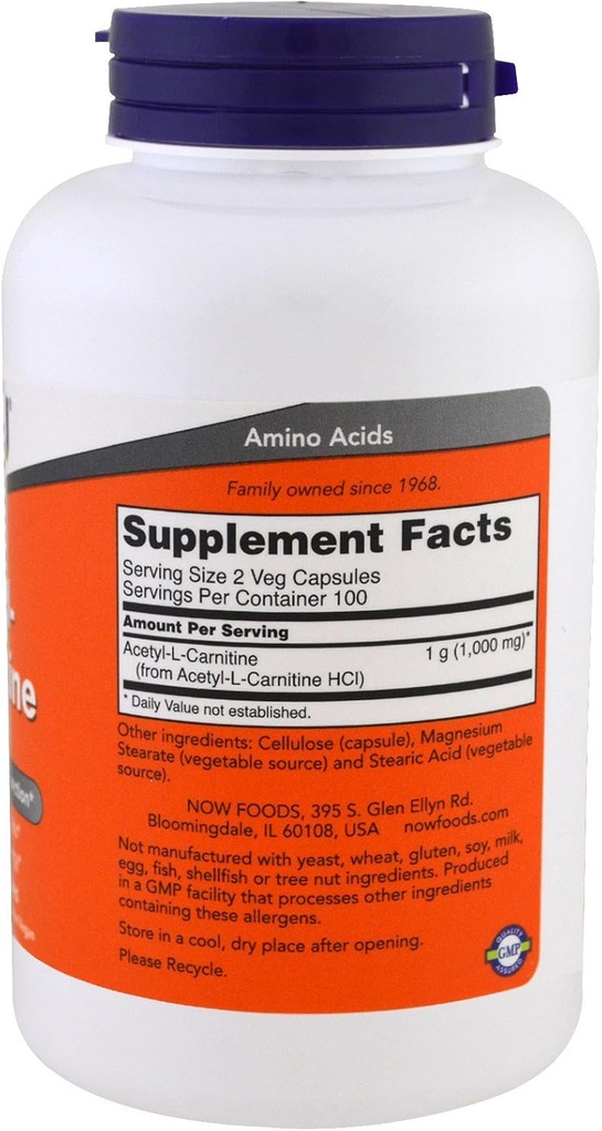 NOWの食糧アセチルLカルニチン500mg - 200のct (2のパック)