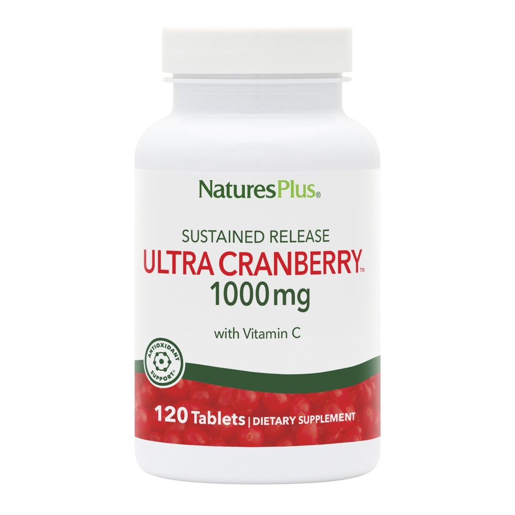 NaturesPlus Ultraクランベリー、サステンドリリース - 1000mg、120錠 - ビタミンC - ベジタリアン、グルテンフリー - 60サービング