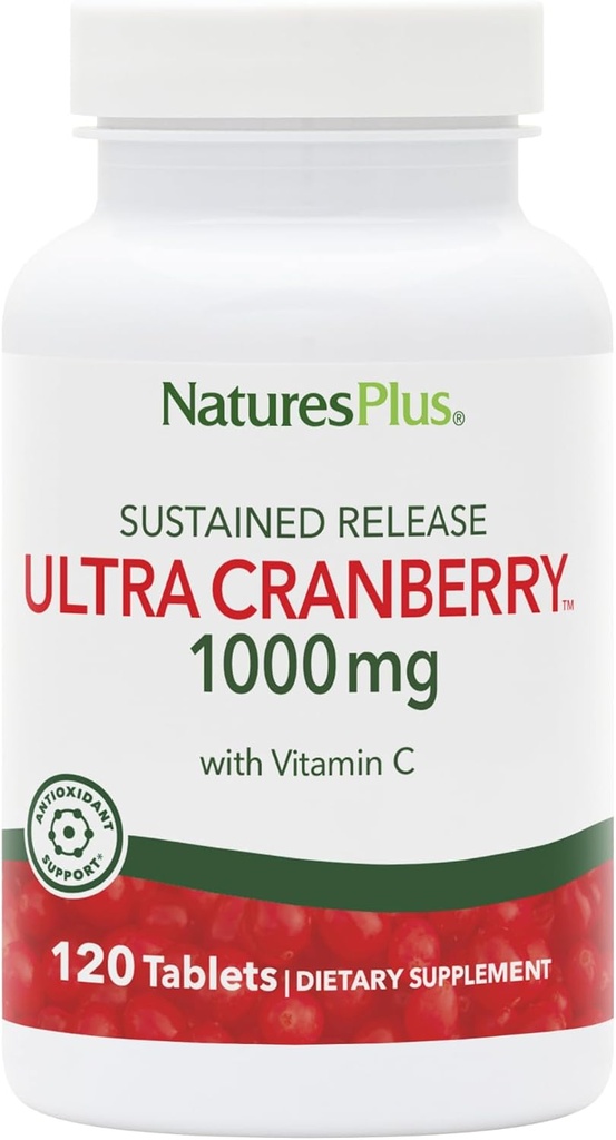 NaturesPlus Ultraクランベリー、サステンドリリース - 1000mg、120錠 - ビタミンC - ベジタリアン、グルテンフリー - 60サービング