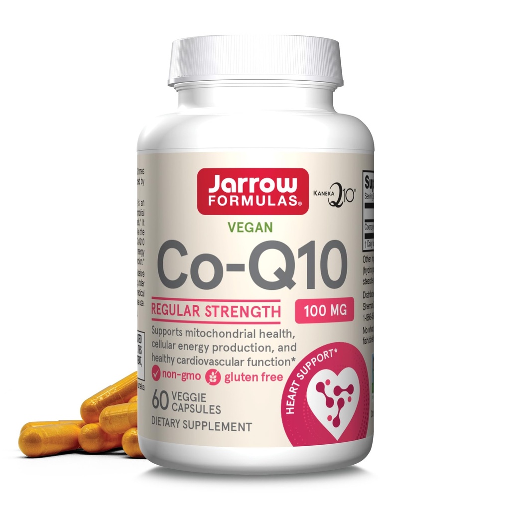 JarrowフォーミュラCo-Q10 100mg - Mitochondrial Health、セルラーエネルギー生産と健康な心血管機能のための抗酸化サポート - 60ベジギーカプセル - 非GMO -グルテンフリー