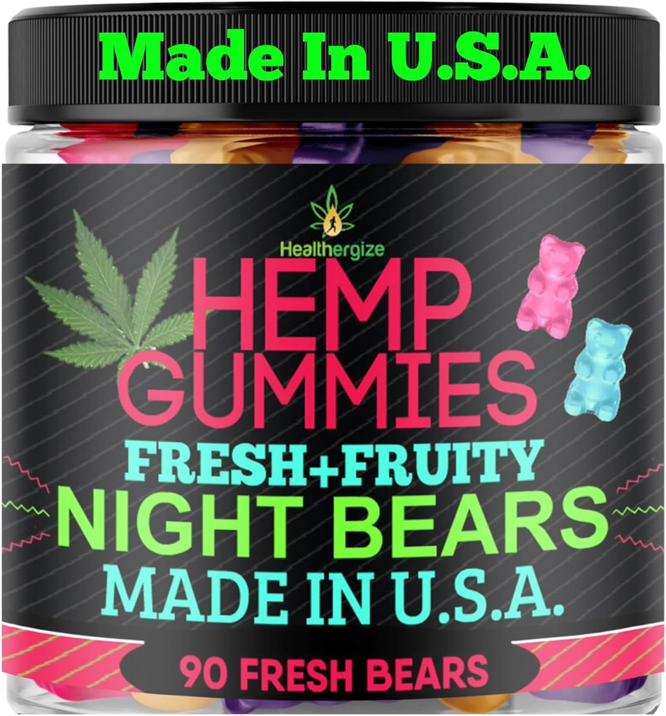 Hemp Gummies for Sleep-High Potency Calm Relaxation NightTime, Peace and Relaxation, フルーティー・ガミー・ベア・エディブルズ, 良い気分, 残りのベッドタイム・ナチュラル・ヘンプ・オイル・オメガ・メイド・イン・アメリカ