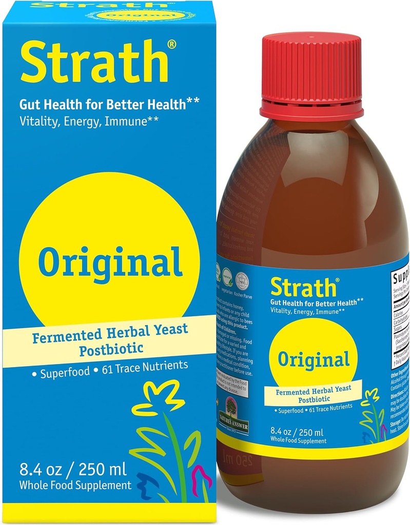 Strath Nutritional Yeast Liquid Syrup 8.4 Oz - ベジタリアン、Lactose無料、人工添加物無料 - 消化器系サポート、栄養吸収剤 - 風味の悪い毎日のサプリメント - プレバイオティクスとPostbiotic