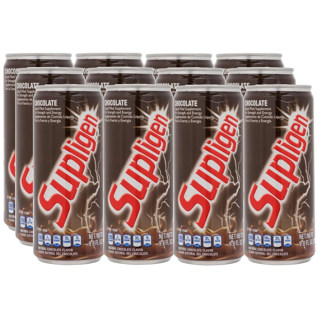 Supligenのチョコレート液体の食事の補足、9.87のoz (12のパック)–エネルギー、強さ及び回復のための蛋白質及びビタミンの揺れ–準備ができた栄養物の食事
