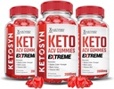 Justified Laboratories (3 Pack Ketosyn Keto ACV Gummies Extreme 2000MG Ketosyn Keto Gummies Apple Cider Vinegar Formulated with Pomegranate Beet Juice Powder B12 Vegan Non GMO 180 Gummys